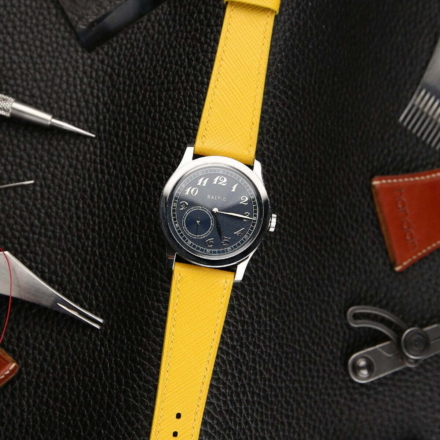 Yellow Saffiano Leather Watch Strap