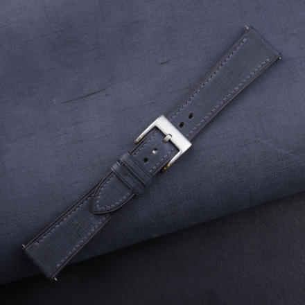 Navy Babele Leather Watch Strap