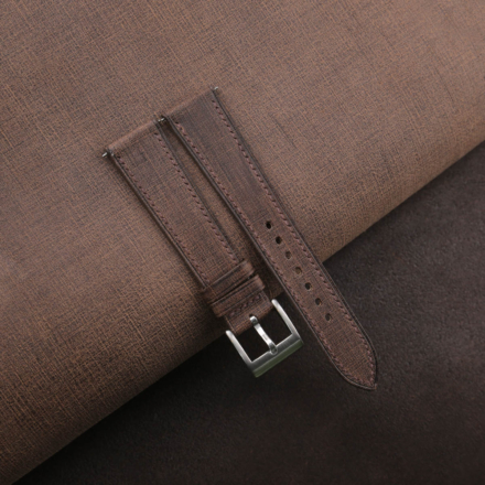 Dark Brown Babele Leather Watch Strap