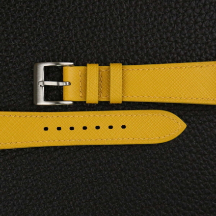 Yellow Saffiano Leather Watch Strap