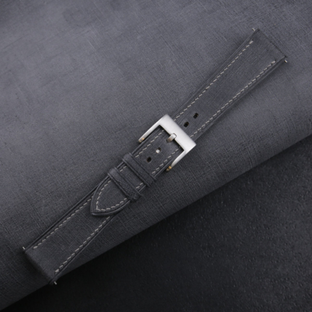 Dark Grey Babele Leather Watch Strap