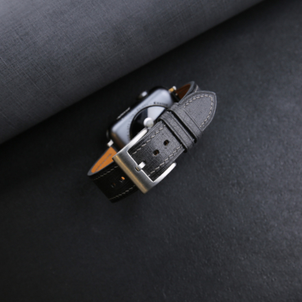 Dark Grey Babele Leather Apple Watch Band