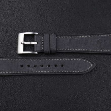 Dark Grey Babele Leather Watch Strap