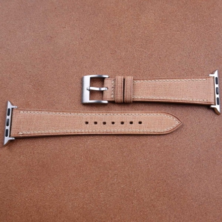 Beige Babele Leather Apple Watch Band