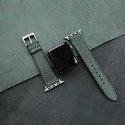 Dark Green Babele Leather Apple Watch Band