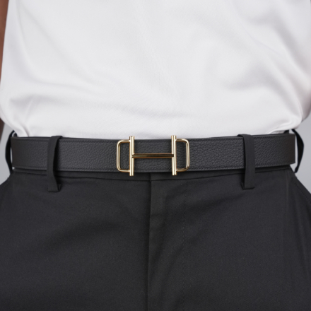 Black Togo leather Belt