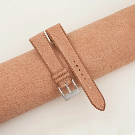 Beige Babele Leather Fixed Bars Watch Strap