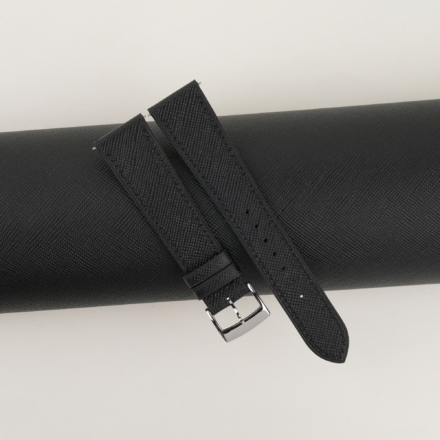 Black Saffiano Leather Watch Strap