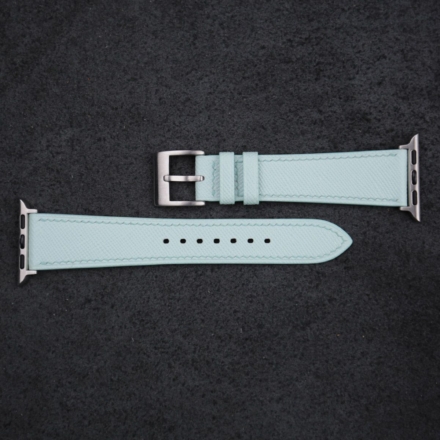 Turquoise Saffiano Leather Apple Watch Band