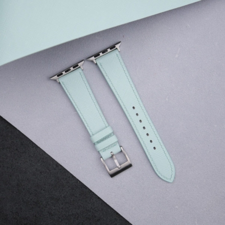 Turquoise Saffiano Leather Apple Watch Band